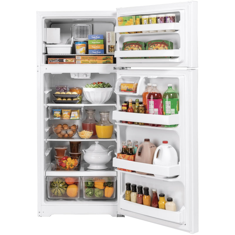 GE 28-inch, 17.5 cu.ft. Top Freezer Refrigerator with Interior Icemaker GIE18GTNRWW IMAGE 3