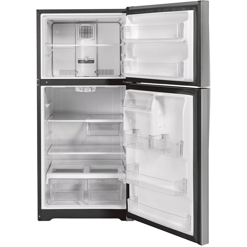 GE 33-inch, 21.9 cu.ft. Freestanding Top Freezer Refrigerator with Upfront Fresh Food Temperature Controls GTS22KSNRSS IMAGE 3
