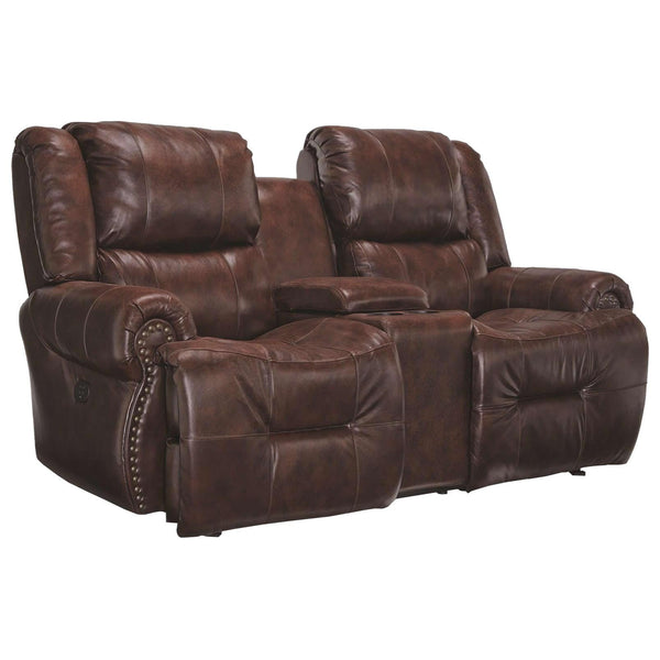 Best Home Furnishings Genet Power Reclining Leather Loveseat with Console L960CQ7 54596L IMAGE 1