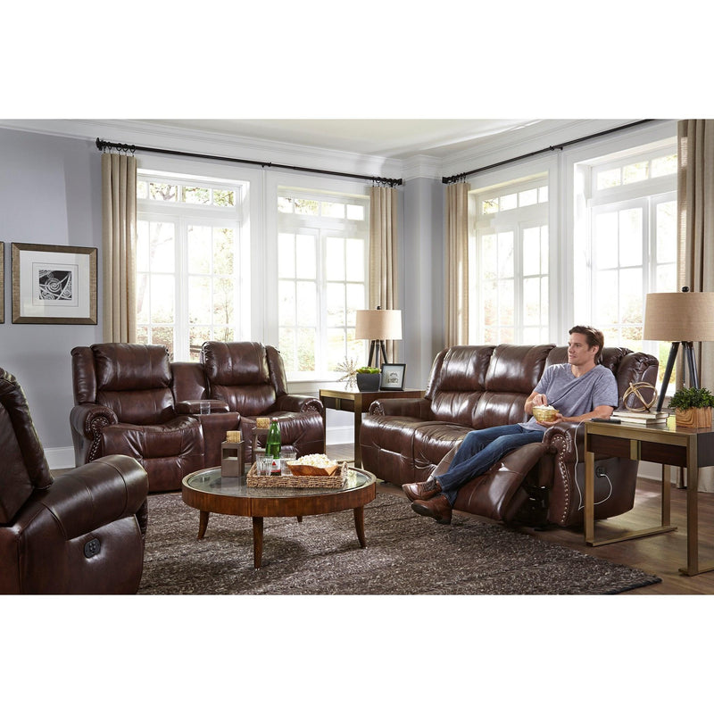 Best Home Furnishings Genet Power Reclining Leather Loveseat with Console L960CQ7 54596L IMAGE 3