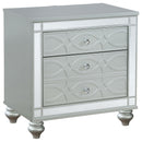  Coaster Furniture Gunnison 223212 2-Drawer Nightstand - Silver Metallic IMAGE 1