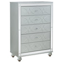  Coaster Furniture Gunnison 223215 5-Drawer Bedroom Chest - Silver Metallic IMAGE 1