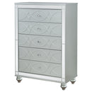  Coaster Furniture Gunnison 223215 5-Drawer Bedroom Chest - Silver Metallic IMAGE 3