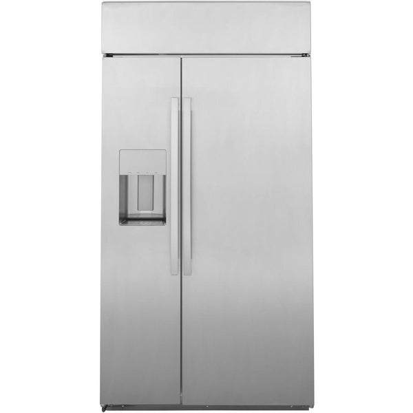 GE Profile 42-inch, 24.5 cu. ft. Side-by-Side Refrigerator with Dispenser PSB42YSNSS IMAGE 1