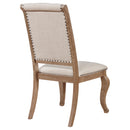  Coaster Furniture Brockway 110292 Upholstered Dining Chair - Barley Brown IMAGE 6