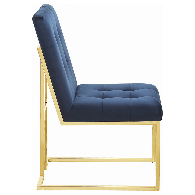 Coaster Furniture Cisco 192493 Velvet Upholstered Dining Side Chair - Gold (Set of 2) IMAGE 8