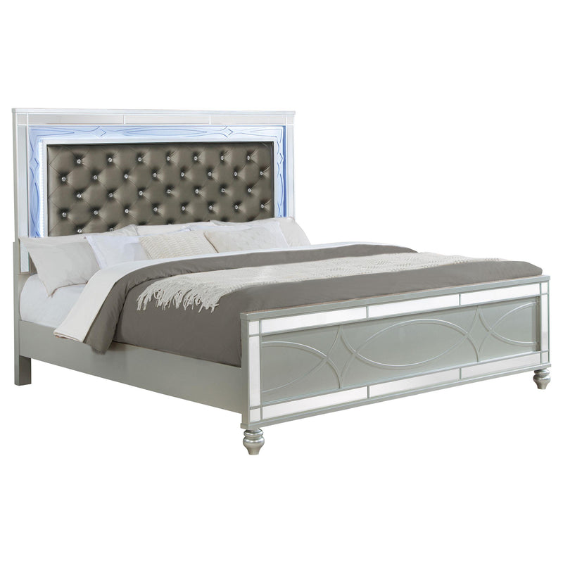  Coaster Furniture Gunnison 223211KE Wood Eastern King LED Panel Bed - Silver Metallic IMAGE 2
