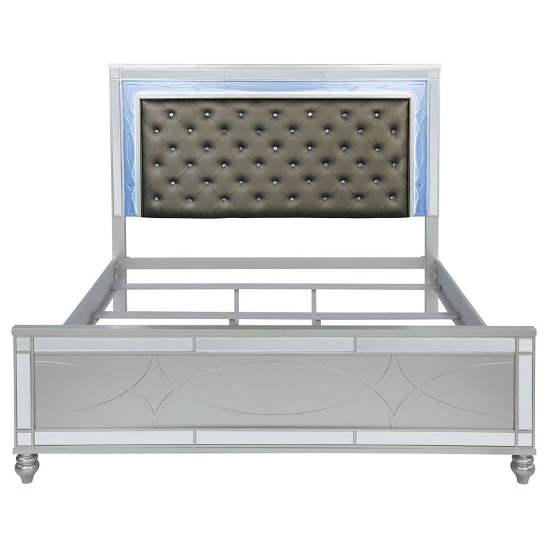  Coaster Furniture Gunnison 223211KE Wood Eastern King LED Panel Bed - Silver Metallic IMAGE 3