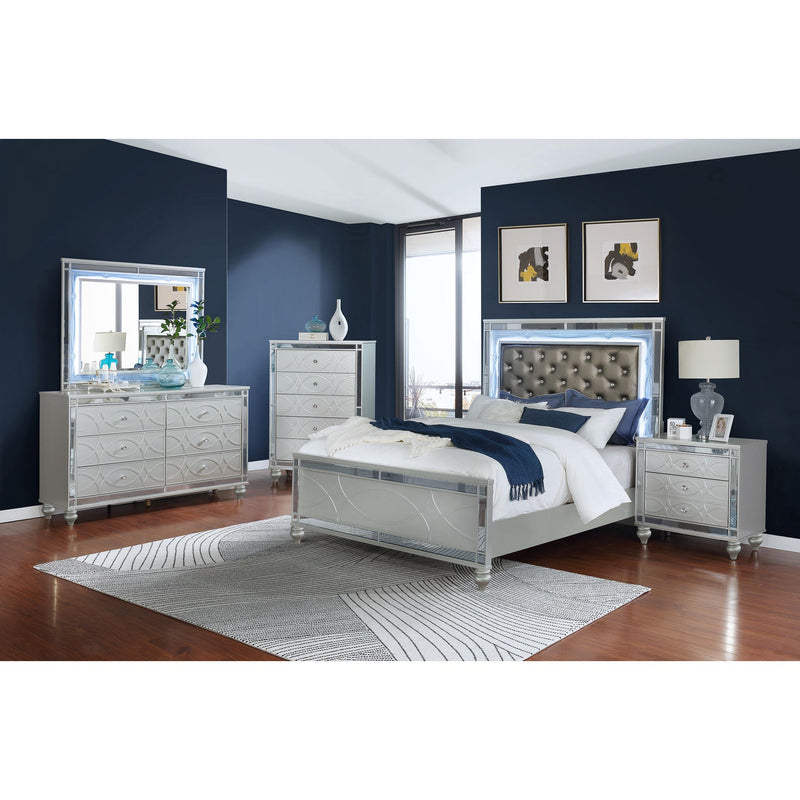  Coaster Furniture Gunnison 223211KE Wood Eastern King LED Panel Bed - Silver Metallic IMAGE 6