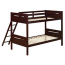  Coaster Furniture Littleton 405051BRN Wood Twin Over Twin Bunk Bed - Espresso IMAGE 2
