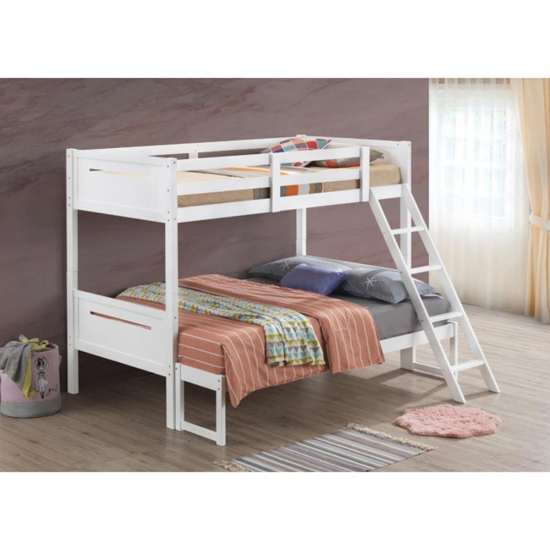  Coaster Furniture Littleton 405052WHT Wood Twin Over Full Bunk Bed - White IMAGE 4