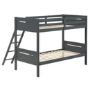  Coaster Furniture Littleton 405051GRY Wood Twin Over Twin Bunk Bed - Grey IMAGE 2