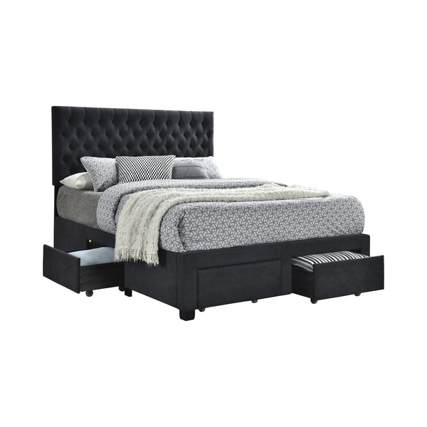  Coaster Furniture Soledad 305877F Upholstered Full Storage Panel Bed - Grey IMAGE 1