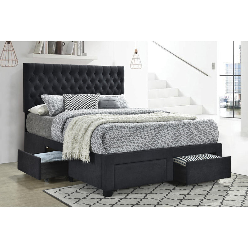  Coaster Furniture Soledad 305877F Upholstered Full Storage Panel Bed - Grey IMAGE 2