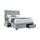  Coaster Furniture Soledad 305878KE Upholstered Eastern King Storage Bed - Light Grey IMAGE 1