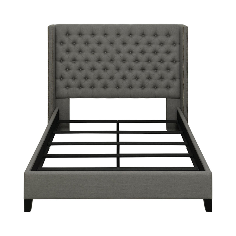 Coaster Furniture Bancroft 301405Q Upholstered Queen Wingback Bed - Grey IMAGE 2
