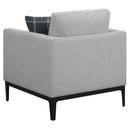  Coaster Furniture Apperson 508683 Upholstered Track Arm Accent Chair - Light Grey IMAGE 6