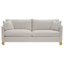  Coaster Furniture Corliss 508821 Upholstered Curved Track Arm Sofa - Beige IMAGE 2