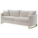  Coaster Furniture Corliss 508821 Upholstered Curved Track Arm Sofa - Beige IMAGE 3