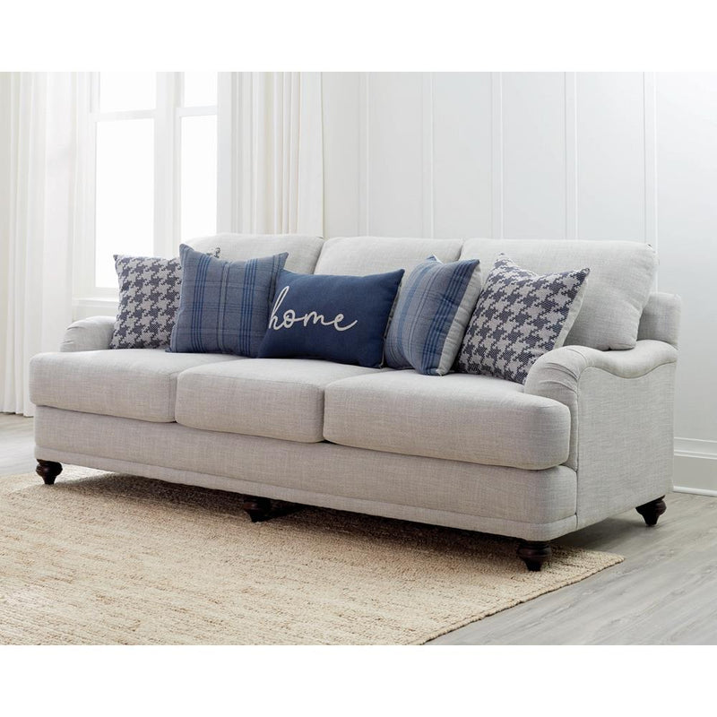  Coaster Furniture Glenn 511091 Upholstered English Arm Sofa - Light Grey and Blue IMAGE 6
