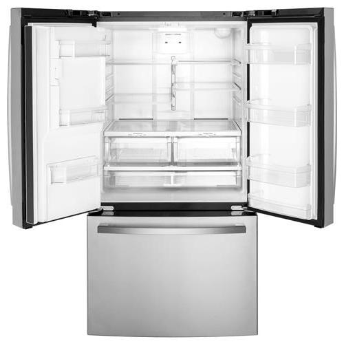 GE 36-inch, 25.6 cu.ft. Freestanding French 3-Door Refrigerator with Multiflow Air System GFE26JYMFS IMAGE 3