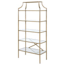  Coaster Furniture Serena 804393 70-inch 5-shelf Glass Bookshelf - Gold IMAGE 7