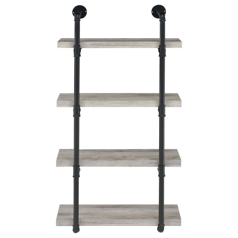  Coaster Furniture Elmcrest 804416 24-inch 4-shelf Wall Bookshelf - Grey Driftwood IMAGE 2