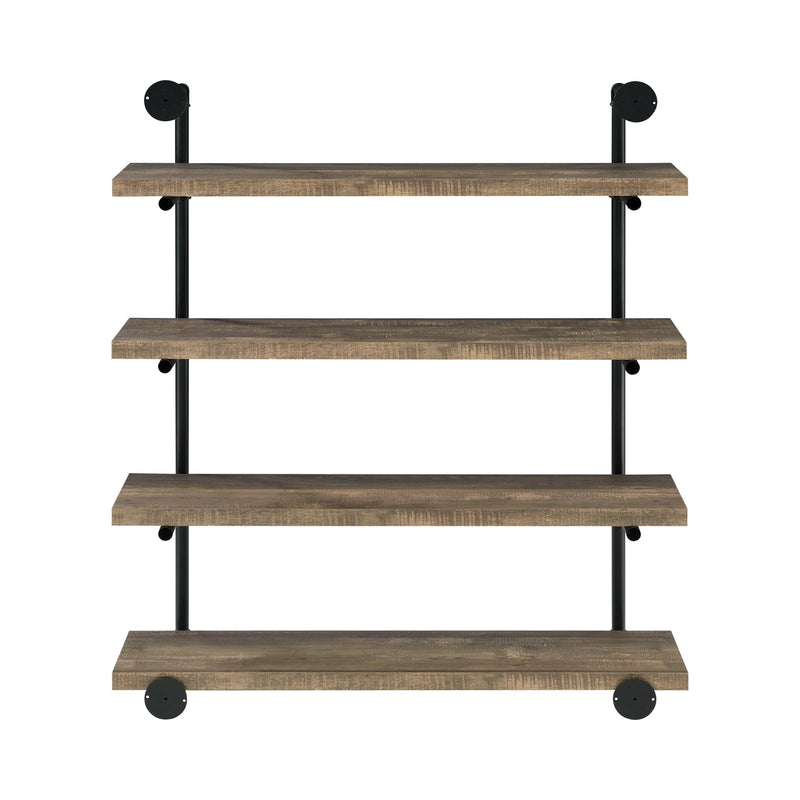 Coaster Furniture Elmcrest 804417 39-inch 4-shelf Wall Bookshelf - Rustic Oak IMAGE 4