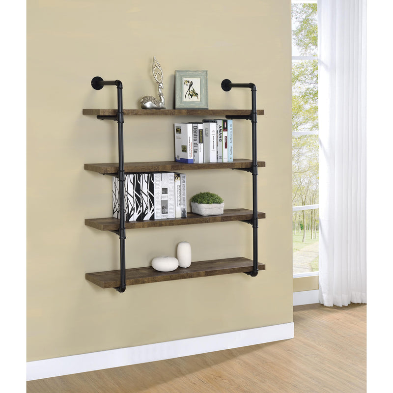  Coaster Furniture Elmcrest 804417 39-inch 4-shelf Wall Bookshelf - Rustic Oak IMAGE 6