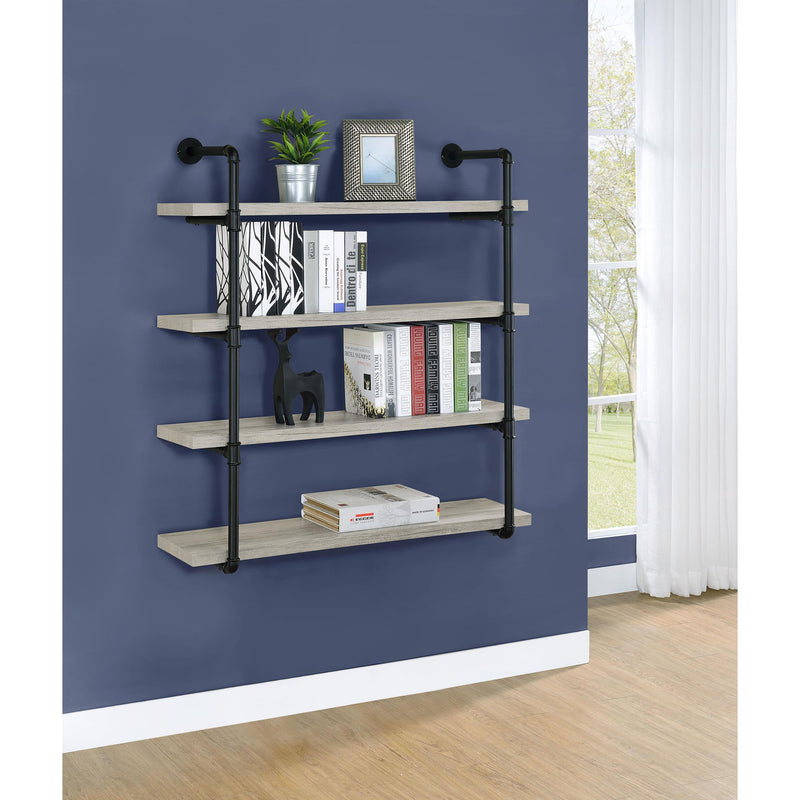  Coaster Furniture Elmcrest 804427 39-inch 4-shelf Wall Bookshelf - Grey Driftwood IMAGE 9