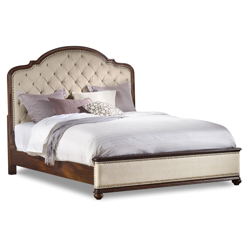 Hooker Furniture 5381-90960 Leesburg California King Upholstered Bed with Wood Rails IMAGE 1