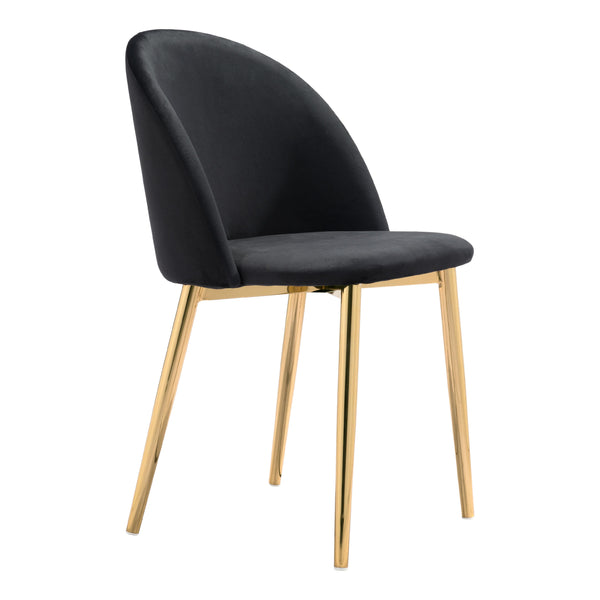 Zuo Cozy 101556 Dining Chair - Black & Gold IMAGE 1