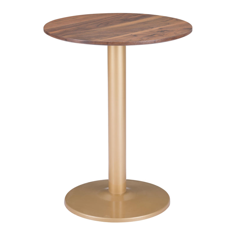 Zuo Alto 101571 Bistro Table - Brown & Gold IMAGE 1