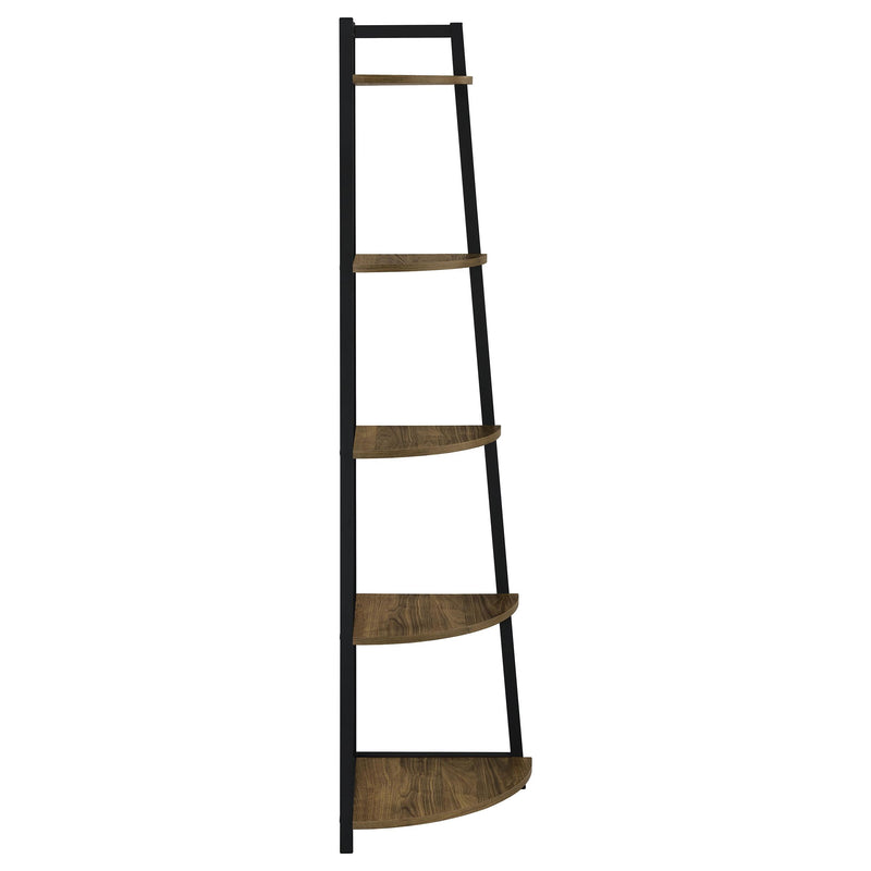  Coaster Furniture Jacksonville 805497 63-inch 5-shelf Bookshelf - Black and Aged Walnut IMAGE 6