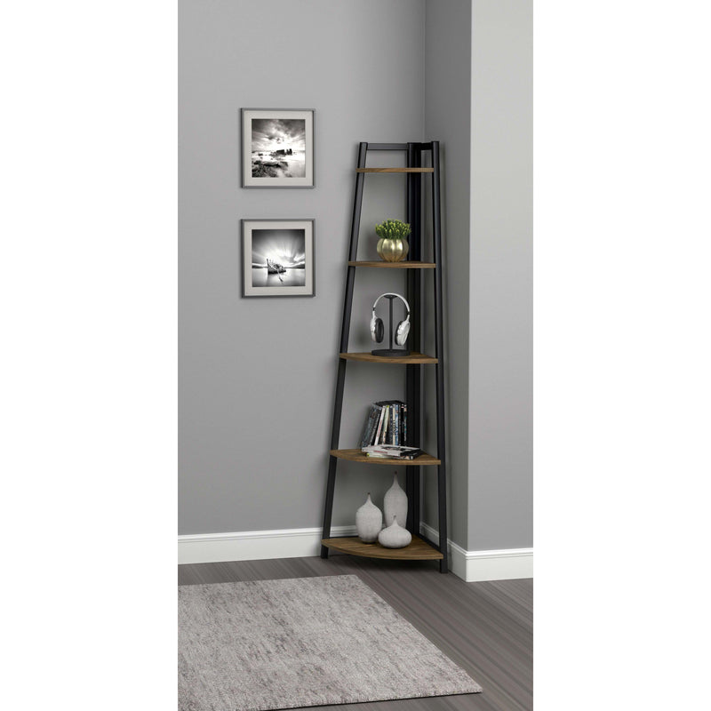  Coaster Furniture Jacksonville 805497 63-inch 5-shelf Bookshelf - Black and Aged Walnut IMAGE 7