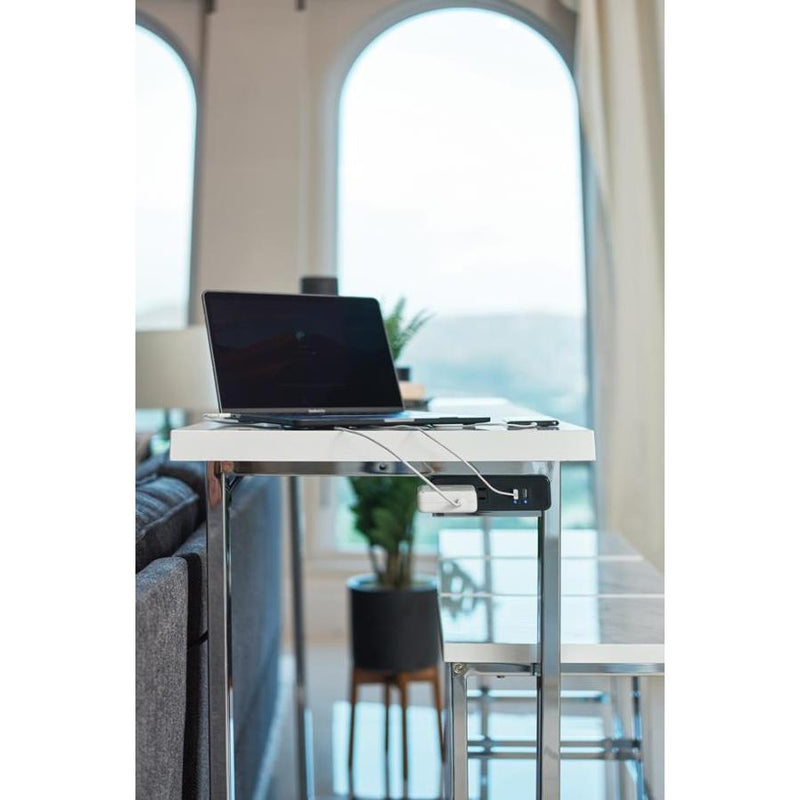  Coaster Furniture Marmot 182253 4-piece Rectangular Counter Height Table Set - Chrome IMAGE 2