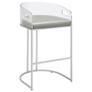  Coaster Furniture Thermosolis 183406 Clear Acrylic Bar Chair - Chrome IMAGE 1