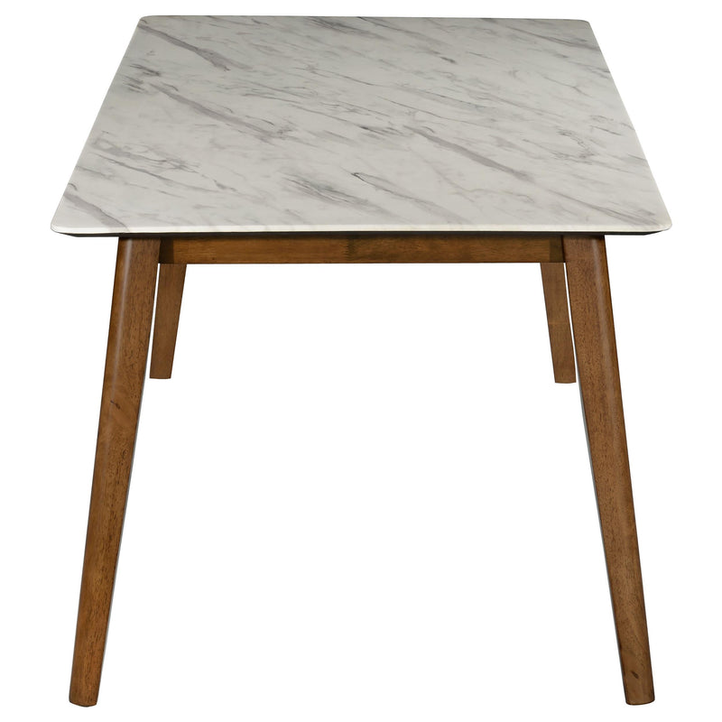 Coaster Furniture Everett 192761 Rectangular 63-inch Faux Marble Dining Table - White IMAGE 3