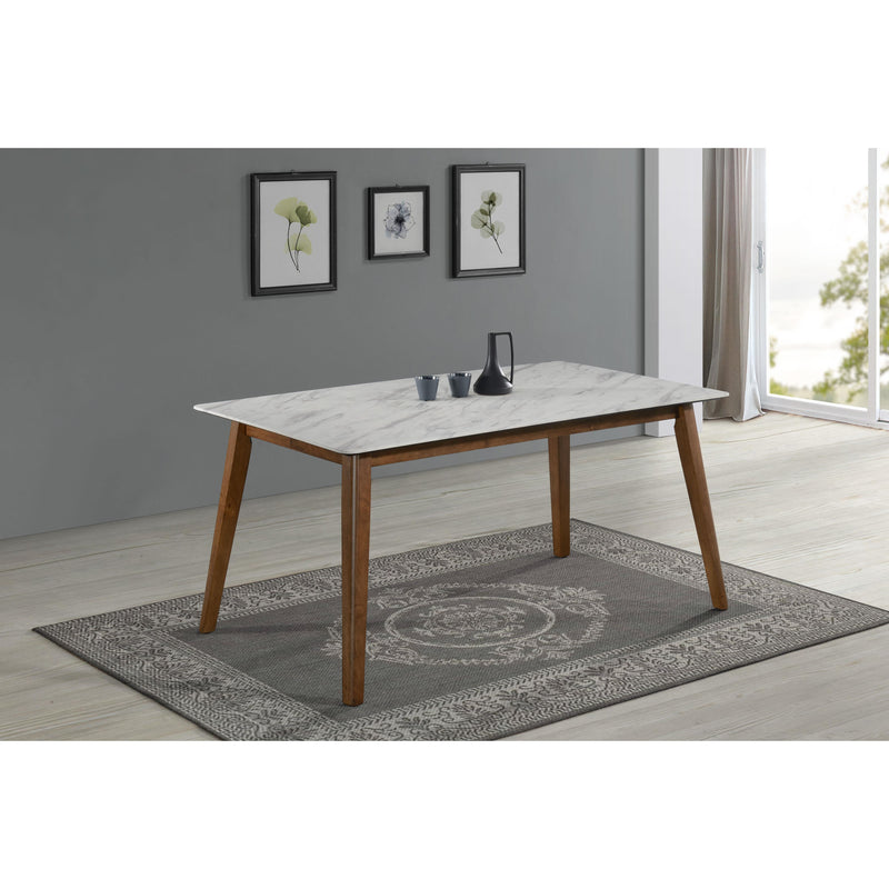 Coaster Furniture Everett 192761 Rectangular 63-inch Faux Marble Dining Table - White IMAGE 5