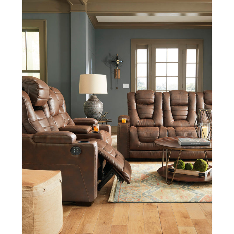 Signature Design by Ashley Owner's Box Power Reclining Leather Look Sofa 2450515 IMAGE 10