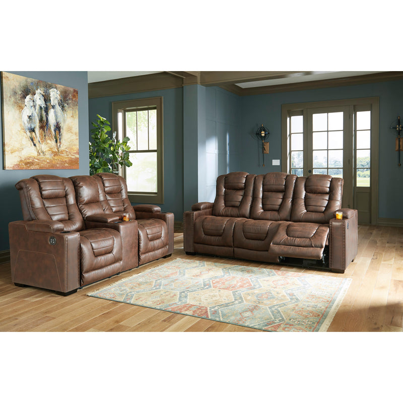Signature Design by Ashley Owner's Box Power Reclining Leather Look Sofa 2450515 IMAGE 11