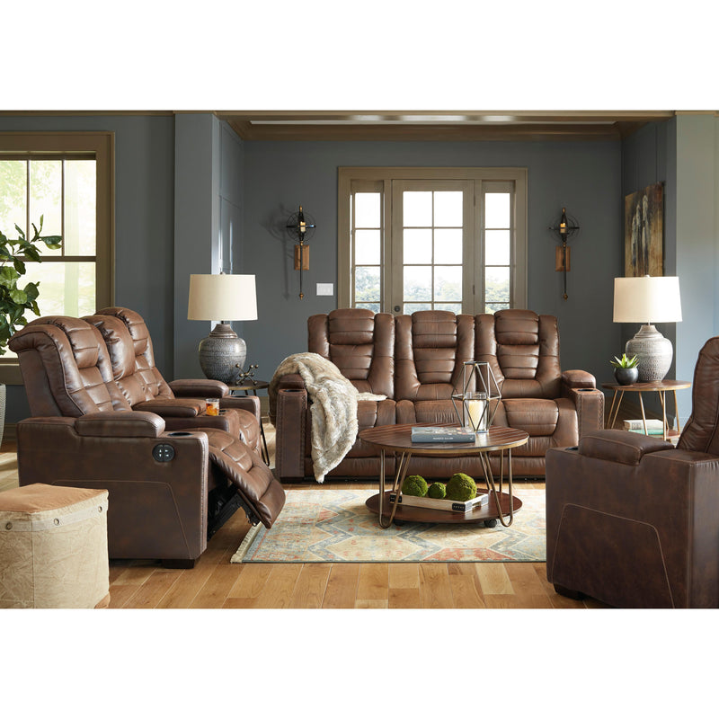 Signature Design by Ashley Owner's Box Power Reclining Leather Look Sofa 2450515 IMAGE 13