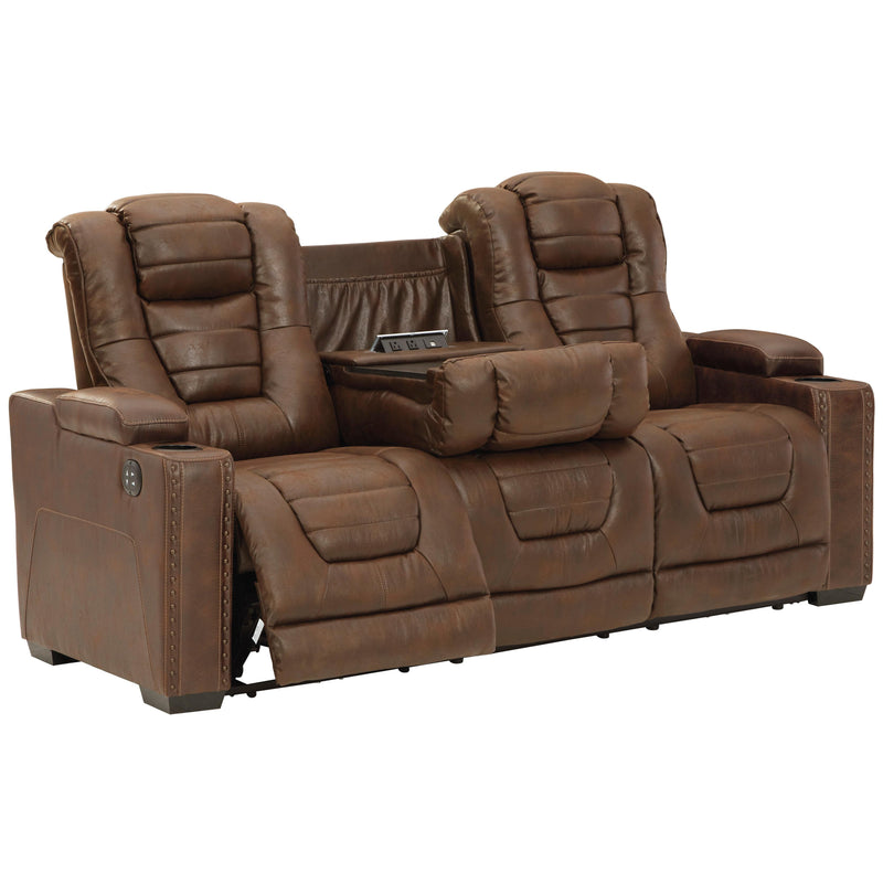 Signature Design by Ashley Owner's Box Power Reclining Leather Look Sofa 2450515 IMAGE 3