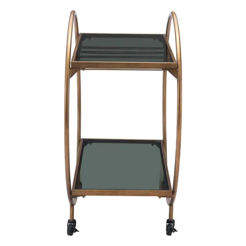 Zuo Arc 101501 Bar Cart - Brass & Black IMAGE 2