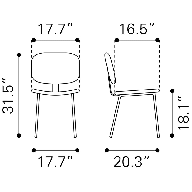 Zuo Worcester 101718 Dining Chair - Grey IMAGE 12