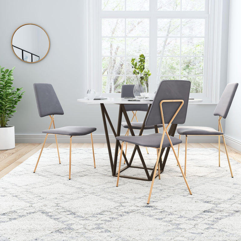 Zuo Chloe 101463 Dining Chair - Grey & Gold IMAGE 8