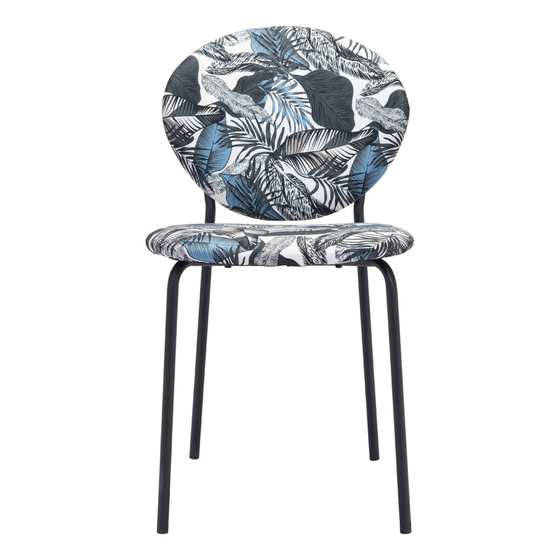 Zuo Clyde 101522 Dining Chair - Leaf Print & Black IMAGE 3
