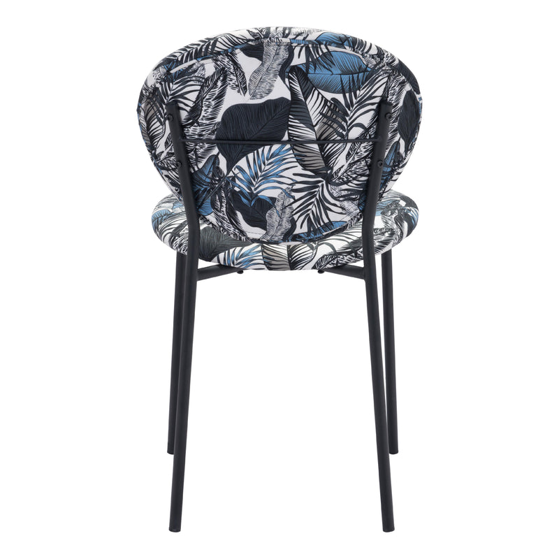 Zuo Clyde 101522 Dining Chair - Leaf Print & Black IMAGE 4