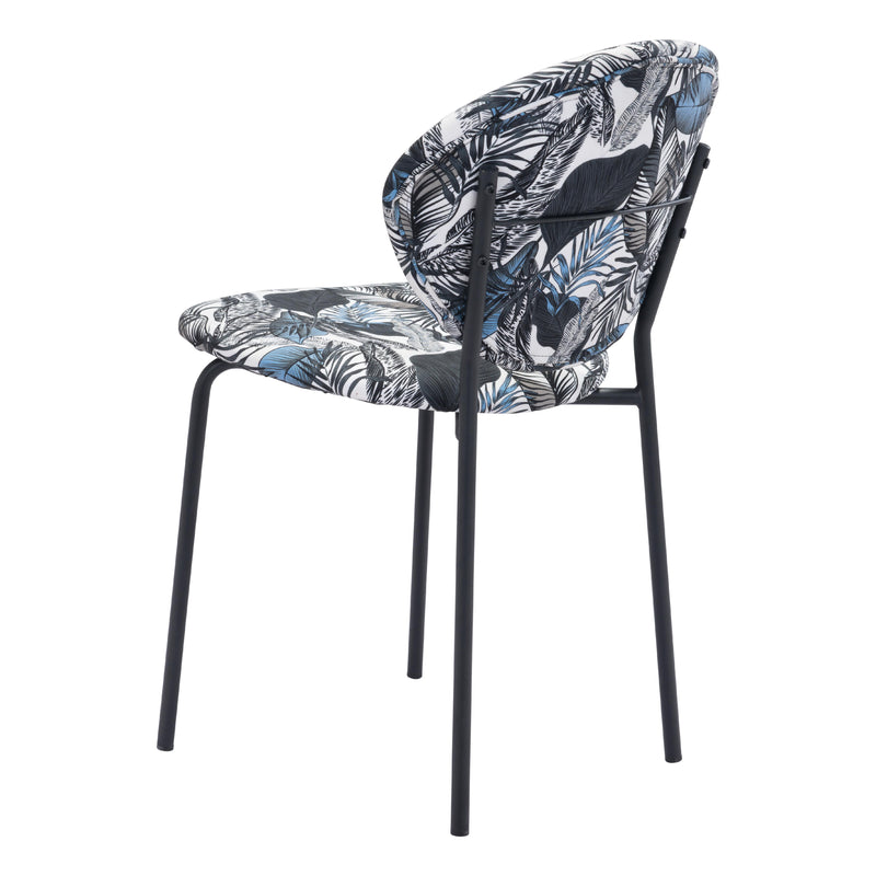 Zuo Clyde 101522 Dining Chair - Leaf Print & Black IMAGE 5