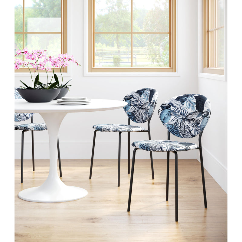 Zuo Clyde 101522 Dining Chair - Leaf Print & Black IMAGE 9